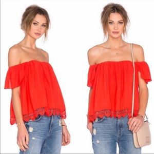 Lovers + Friends NWOT Red off the Shoulder Top